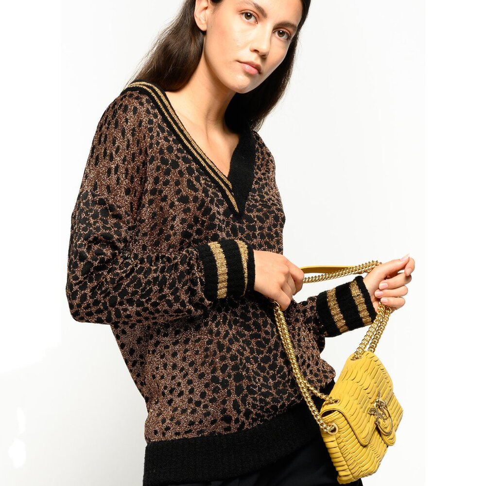 LIKE NEW Pinko Leopard Print Oversized Sweater